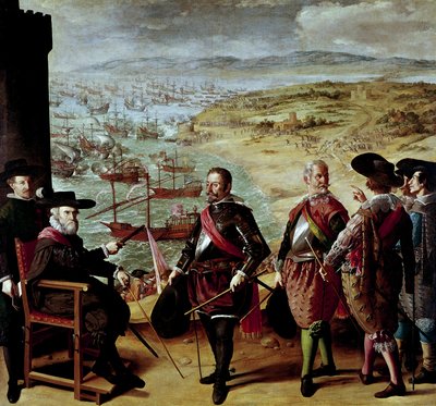 Malowane bitwy o Buen Retiro: obrona Kadyksu przed Brytyjczykami w 1627 roku autorstwa Francisco de Zurbaran