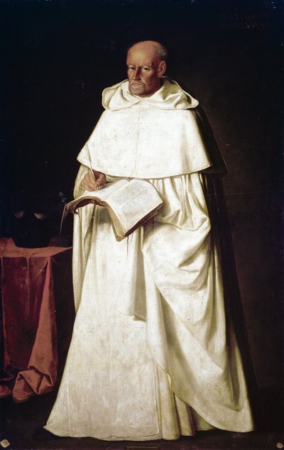 Obrazy dla Biblioteki Merced Calzada w Sewilli: o. Hernando De Santiago autorstwa Francisco de Zurbaran