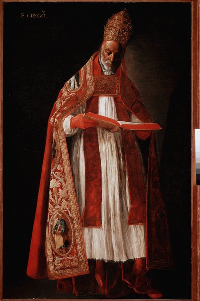 Papież Grzegorz I Wielki lub Dialog (olej na płótnie) autorstwa Francisco de Zurbaran