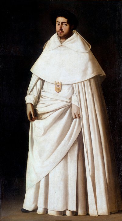 Portret mnicha Mercedaire Hiszpańskiego Zakonu Zakonnego (Mercedario, Order Matki Bożej Merci). Obraz Francisco de Zurbarana (1598-1664) Madryt XVII w., Muzeum Prado - Portret mnicha Mercedarian, hiszpański zakon religijny (Mercedario). Obraz autorstwa Francisco de Zurbaran