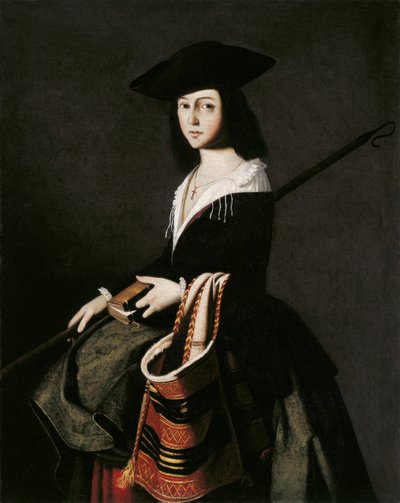 Saint Marina (Sainte Marine) - Zurbaran, Francisco, de (1598-1664) - ca 1640-1645 - Olej na płótnie - 111x88 - Museo Carmen Thyssen, Malaga autorstwa Francisco de Zurbaran