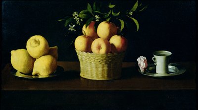 Martwa natura z cytrynami, pomarańczami i różą autorstwa Francisco de Zurbaran