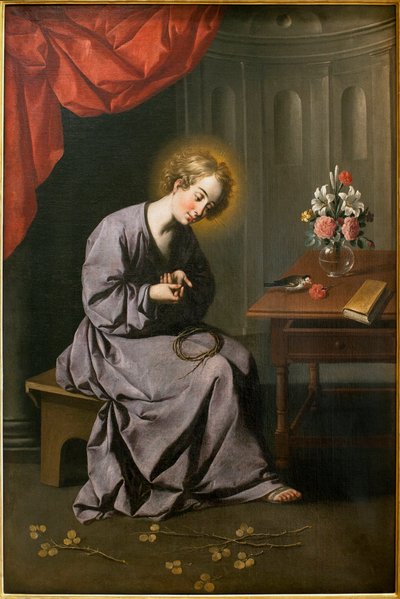 Dziecko ma kręgosłup - Obraz Francisco de Zurbarana (1598-1664), olej na płótnie, ok. 1630 r. - Muzeum Sztuk Pięknych w Sewilli, Hiszpania autorstwa Francisco de Zurbaran