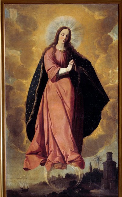 Projekt Niepokalanego Malarstwa autorstwa Francisco de Zurbarana (1598-1664) XVII-wieczna Marchena. Kościół św. Jana Chrzciciela autorstwa Francisco de Zurbaran