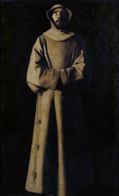 Święty Franciszek z Asyżu według wizji papieża Mikołaja V autorstwa Francisco de Zurbaran