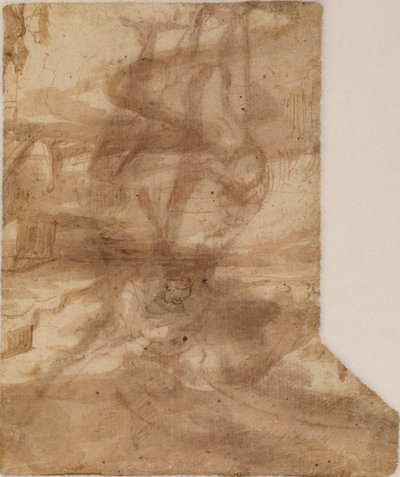 Fragment pejzażu, odw., XVII w. autorstwa Francisco the Younger Herrera