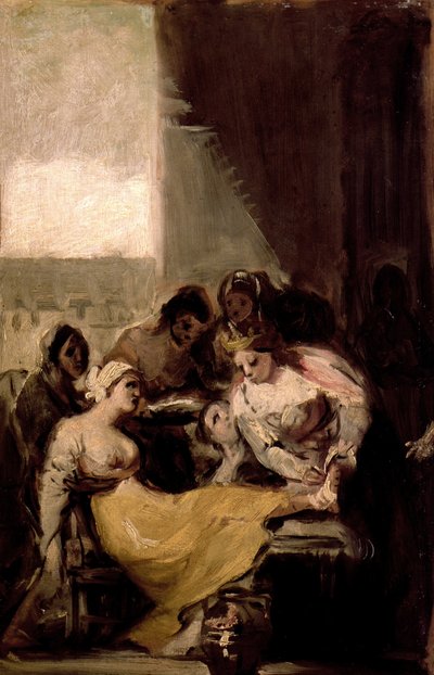 Święta Izabela Portugalska Uzdrawiająca Rany Chorej Kobiety autorstwa Francisco de Goya