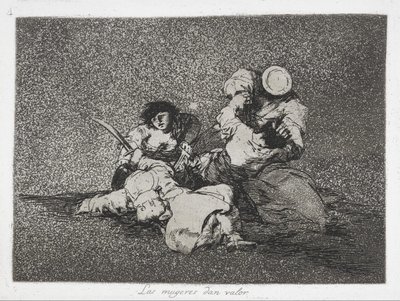 Kobiety dodają odwagi (Las mugeres dan valor) z serii Katastrofy wojny (Los Desastres d... autorstwa Francisco de Goya