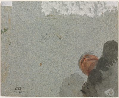 Studium Głowy widzianej z dołu, trzeci kwartał XVII wieku. autorstwa Francisque Millet