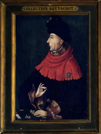 Portret Jeana bez strachu, księcia Burgundii (1371-1419) Obraz szkoły burgundzkiej. Początek XV wieku. Słońce 0,29x0,21 m autorstwa Franco Burgundian