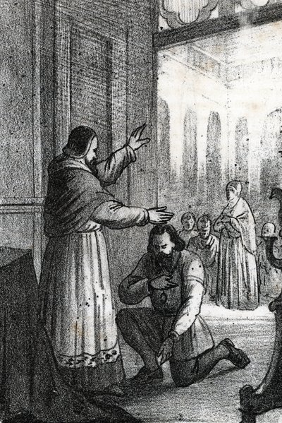 Spotkanie papieża Pawła III z Charlesem Quintem w Rocca di Busseto w autorstwa Franco Mistrali