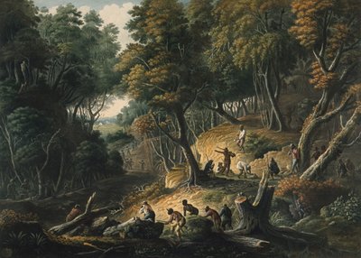 Maroons w zasadzce na posiadłości Dromily w parafii Trelawney, Jamajka, wyd. 1801 autorstwa Francois Joseph Bourgoin