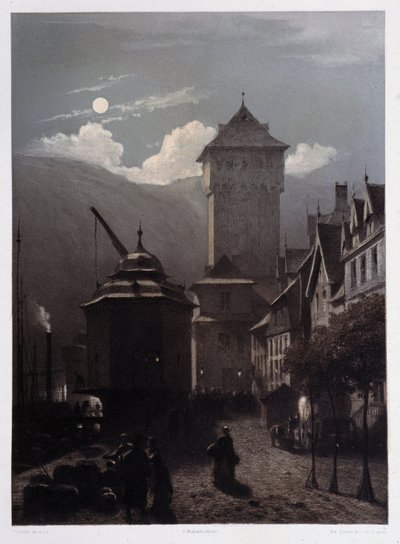 Zamek Boppart. W „Monumentalnym i malowniczym Renie”. Litografie Fourmaisa i Stroobanta autorstwa Francois Stroobant