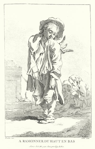 Kominiarz (grawerowanie) autorstwa Francois (after) Boucher