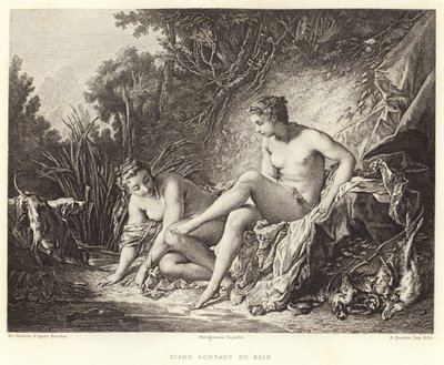 Diane wychodząca z kąpieli (grawerunek) autorstwa Francois (after) Boucher