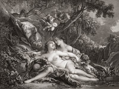Jowisz i Kalisto. (wydrukować) autorstwa Francois (after) Boucher