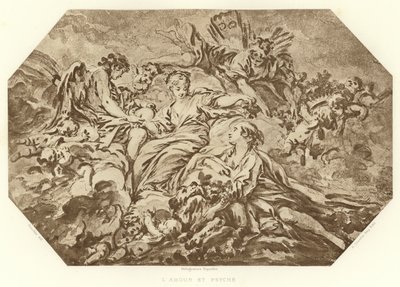 Kupidyn i Psyche (grawerowanie) autorstwa Francois (after) Boucher