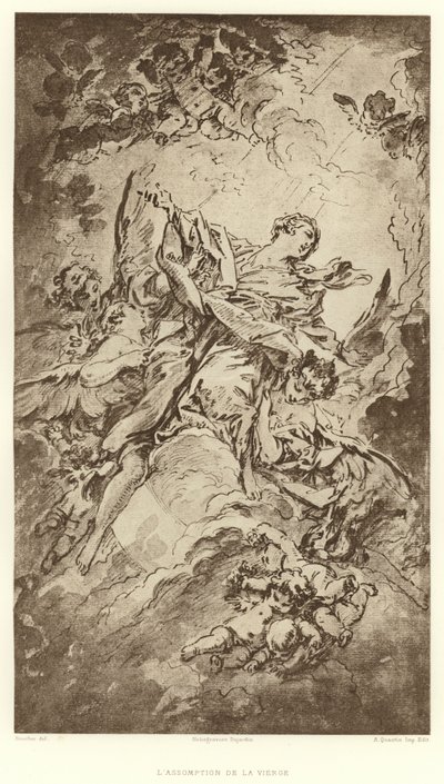 Wniebowzięcie Najświętszej Maryi Panny (rycina) autorstwa Francois (after) Boucher