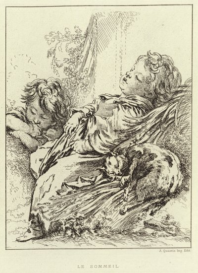 Sen (grawerowanie) autorstwa Francois (after) Boucher