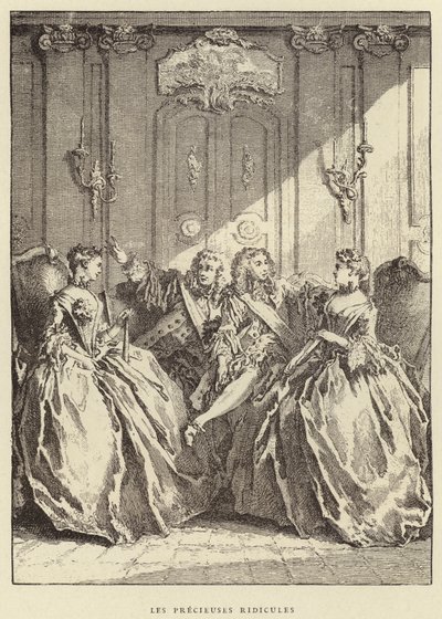 Les Precieuses Ridicules (grafika) autorstwa Francois (after) Boucher
