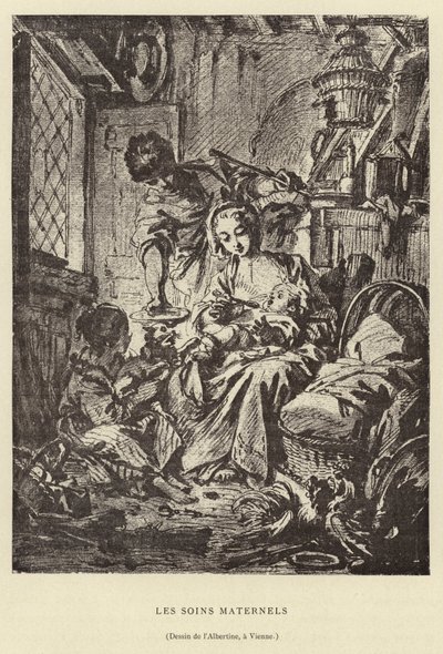 Opieka położnicza autorstwa Francois (after) Boucher