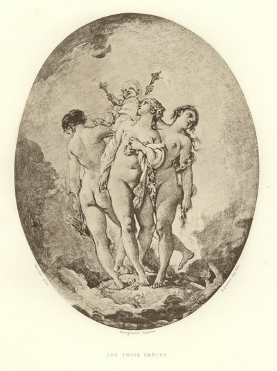 Trzy Gracje (grawerunek) autorstwa Francois (after) Boucher
