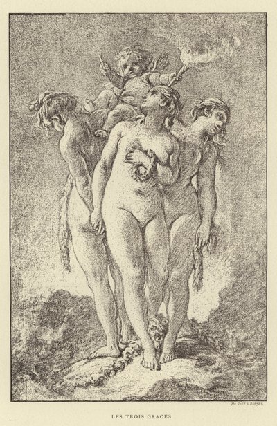 Trzy Gracje (grawerunek) autorstwa Francois (after) Boucher