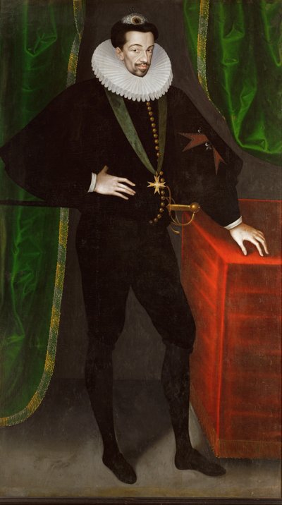 Król Francji Henryk III, ostatni król z rodu Walezjuszy, trzeci syn Katarzyny Medycejskiej (obraz na płótnie) autorstwa Francois (attr.to) Quesnel