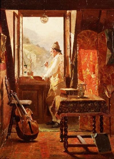 W oknie autorstwa Francois Adolphe Grison