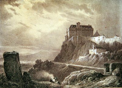 Zamek Stirling, grawerowany przez Villeneuve autorstwa Francois Alexandre Pernot