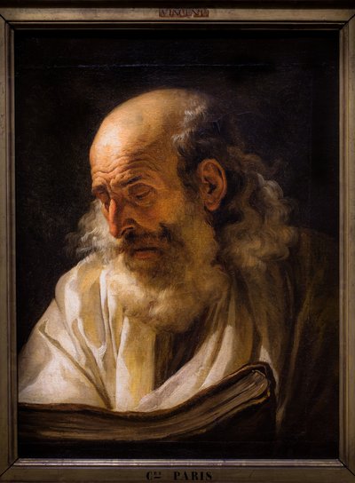 Czytający starzec, około 1772-1773 (olej na płótnie) autorstwa François André Vincent