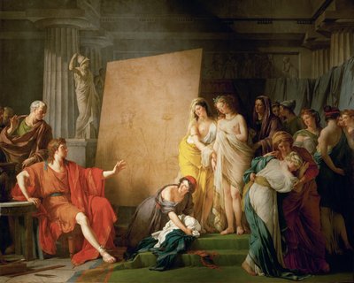 Zeuxis wybrał najpiękniejsze dziewczyny z Crotone na swoje modelki ... autorstwa François André Vincent
