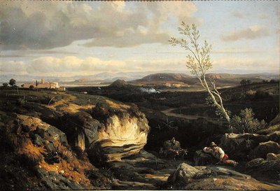 Włoski krajobraz autorstwa Francois Antoine Leon Fleury