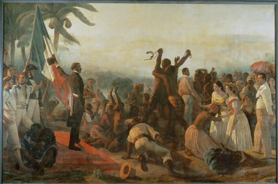 Proklamacja wolności czarnych w koloniach ... autorstwa François Auguste Biard