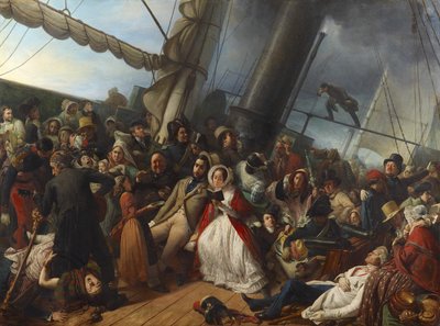 Choroba morska na angielskiej Corvetcie autorstwa François Auguste Biard