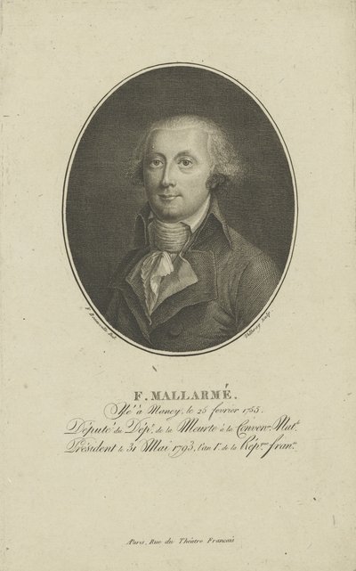 François-René-Augustina Mallarmé 1755-1831, c. 1800. autorstwa Francois Bonneville