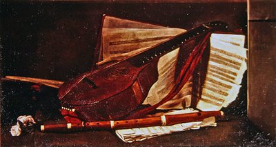 Instrumenty muzyczne (olej na płótnie) autorstwa François Bonvin