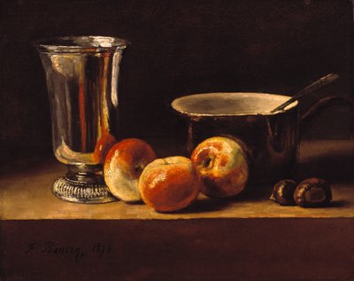 Martwa natura z jabłkami i srebrnym kielichem autorstwa François Bonvin