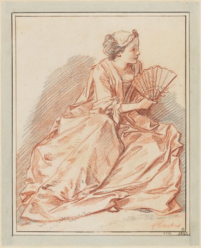 Młoda dama z wachlarzem autorstwa François Boucher