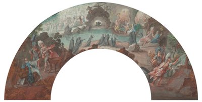 Eneasz w podziemiach, projekt wachlarza autorstwa François Boucher