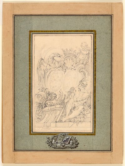 Ekslibris herbowy dla Crozata, barona de Thiers autorstwa François Boucher