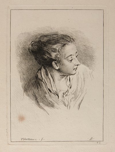Popiersie kobiety z włosami zaczesanymi do tyłu autorstwa François Boucher