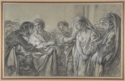 Chrystus i kobieta przyłapana na cudzołóstwie autorstwa François Boucher