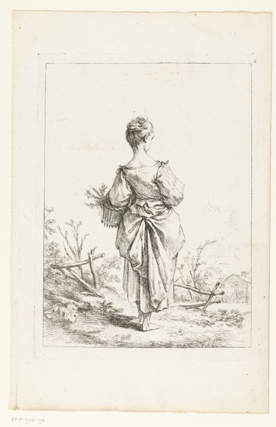 Młoda dziewczyna z koszykiem autorstwa François Boucher
