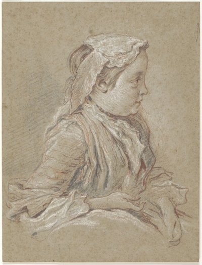 Młoda kobieta w koronkowej czapce autorstwa François Boucher