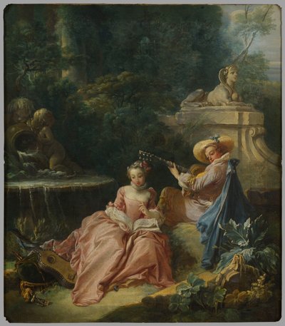 Lekcja muzyki autorstwa François Boucher
