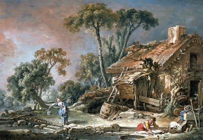 Krajobraz z gospodarstwem rolnym autorstwa François Boucher
