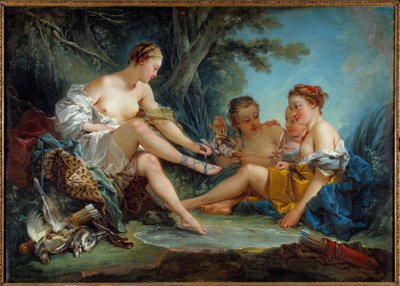 Le retour de la chasse de Diane Obraz Francois Bouchera (1703-1770) 1745 nd. 0,94x1,31m Paryż. Musee Cognacq Jay - Powrót polowań Diane. Obraz Francois Bouchera (1703-1770) 1745. 0,94 x 1,31 m. Muzeum koniaku Jay, Paryż autorstwa François Boucher