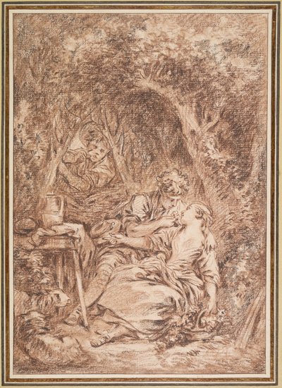 Zaskoczeni kochankowie (Annette i Lubin) autorstwa François Boucher