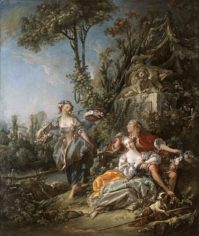 Kochankowie w parku autorstwa François Boucher